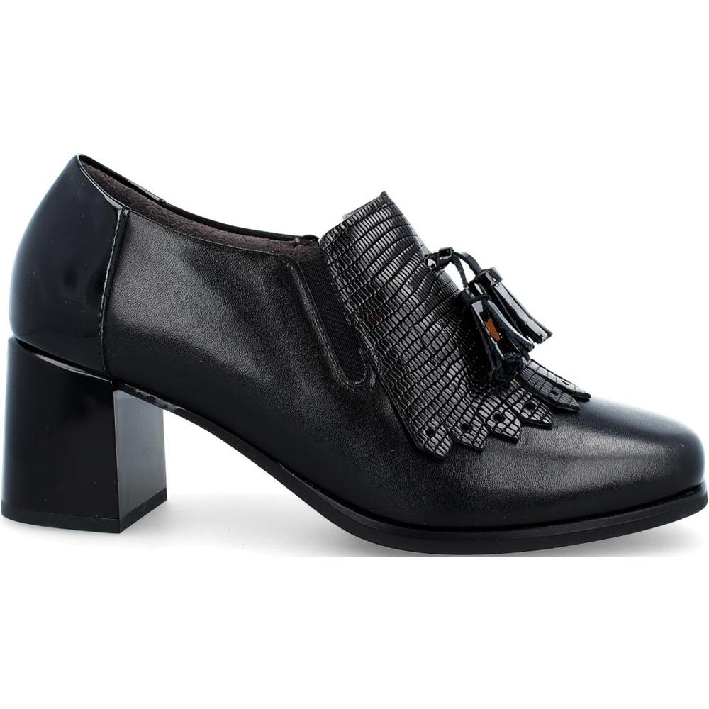 Zapatos Mujer Vestir Piel Negro Tacón